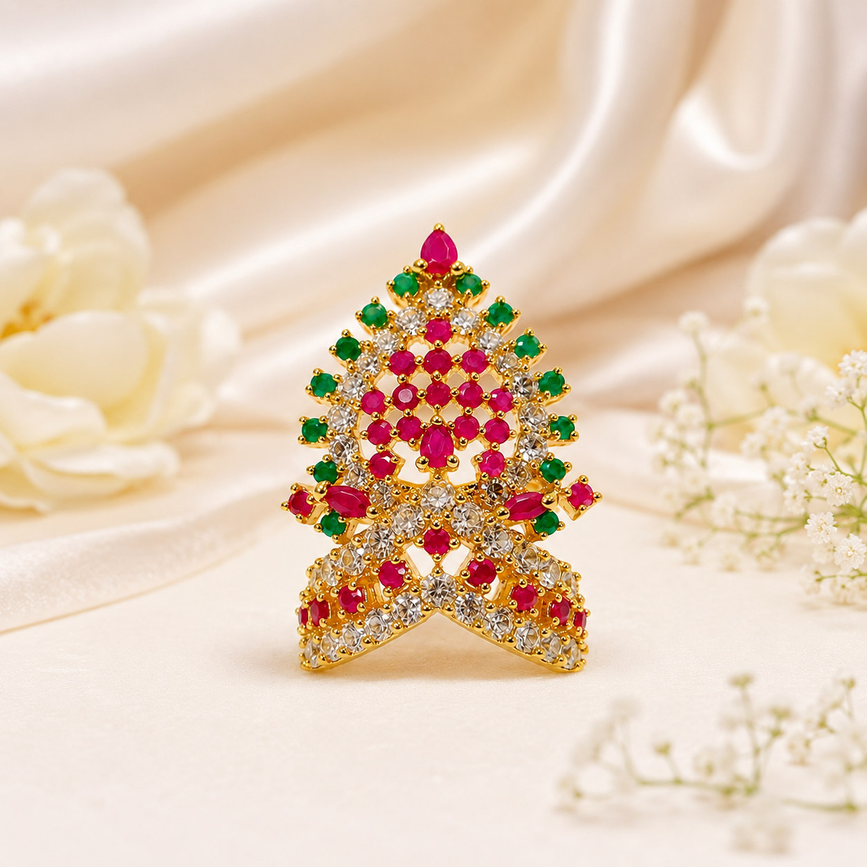 Bansuri Multicolor Stone Studded Deity Mukut for Laddu Gopal, Krishna Ji & Thakur Ji