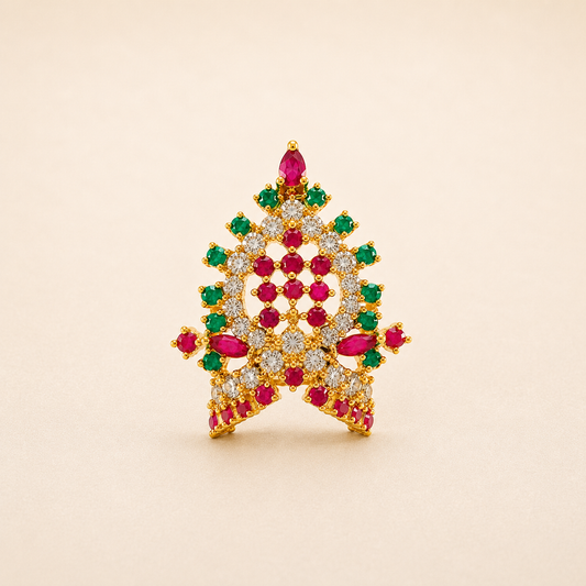 Bansuri Premium Multicolor Stone Studded Deity Mukut for Laddu Gopal, Krishna Ji & God Idol