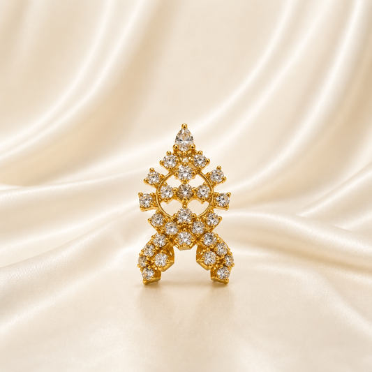 Bansuri Premium Handmade Gold Finish Crystal Stone Deity Mukut | Elegant Crown for Laddu Gopal & Krishna Ji