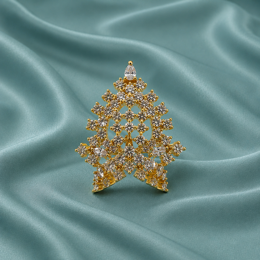 Bansuri Premium Handmade Gold Finish Crystal Stone Designer Deity Mukut | Divine Crown for Laddu Gopal & Krishna Ji