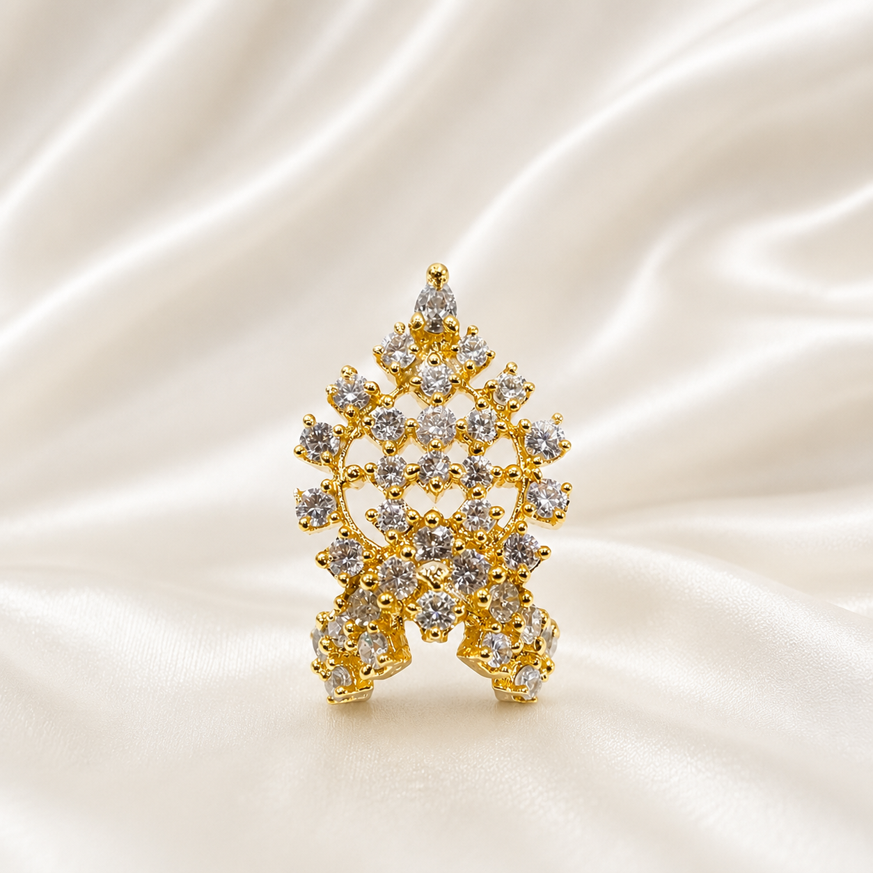 Bansuri Premium American Diamond Mukut for God Idol | Handmade Gold Plated Crown | Designer Deity Shringar Mukut | Temple & Festival Collection