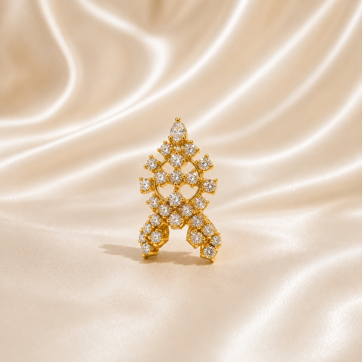 Bansuri Premium American Diamond Mukut for God Idol | Handmade Gold Plated Crown | Designer Deity Shringar Mukut | Temple & Festival Collection