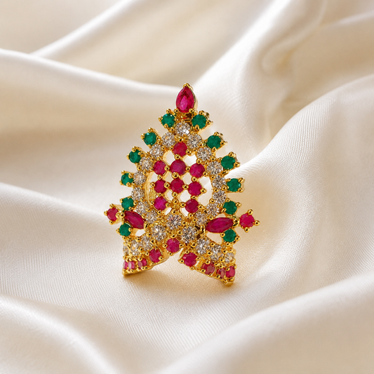 Bansuri Premium Multicolor Stone Studded Deity Mukut for Laddu Gopal, Krishna Ji & God Idol