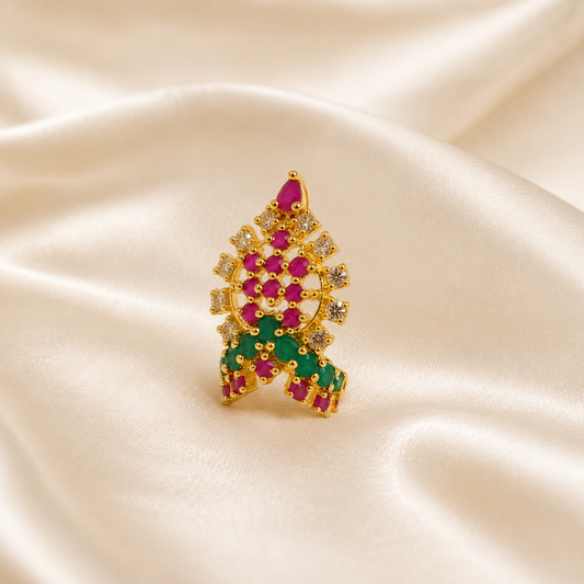 Bansuri Premium Stone Studded Deity Mukut for Laddu Gopal, Radha Krishna & God Idol | Multicolor Crown