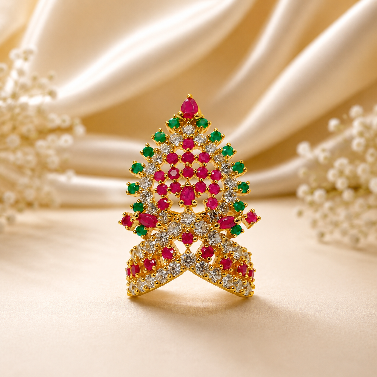 Bansuri Multicolor Stone Studded Deity Mukut for Laddu Gopal, Krishna Ji & Thakur Ji