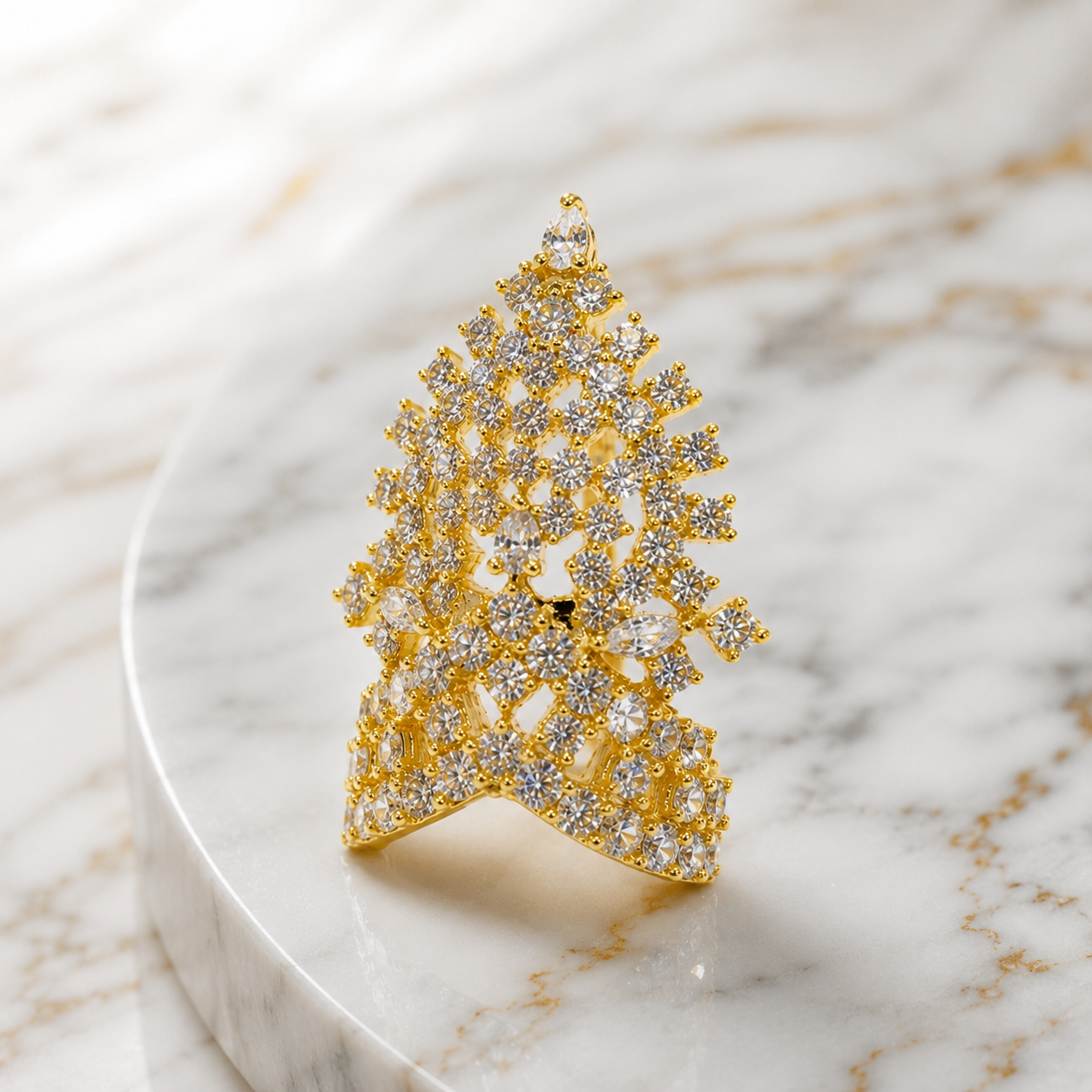 Bansuri Premium American Diamond Mukut for God Idol | Handmade Gold Plated Crown | Designer Deity Shringar Mukut | Temple & Festival Collection