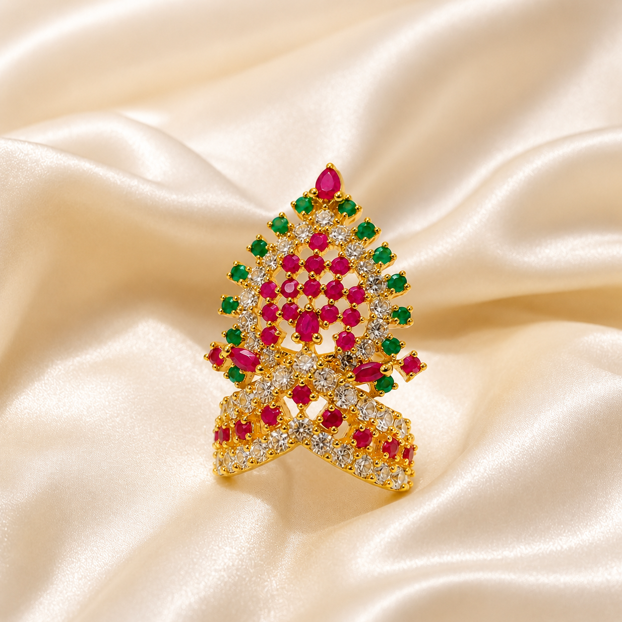 Bansuri Multicolor Stone Studded Deity Mukut for Laddu Gopal, Krishna Ji & Thakur Ji