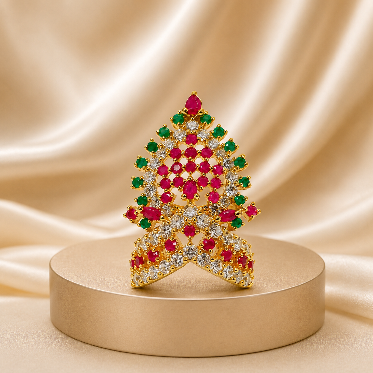 Bansuri Multicolor Stone Studded Deity Mukut for Laddu Gopal, Krishna Ji & Thakur Ji
